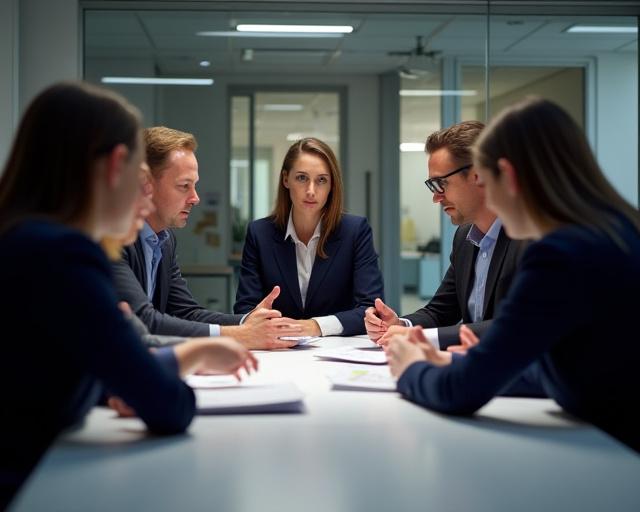 Hedmark HR-teamet i ett strategiskt möte som diskuterar framtida affärsstrategier.